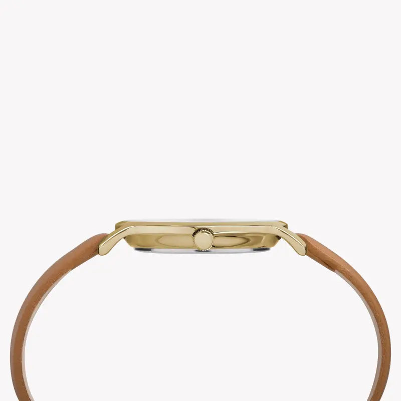 Timex Women's Tan Leather Watch, Silver Dial | TW2R91800-1