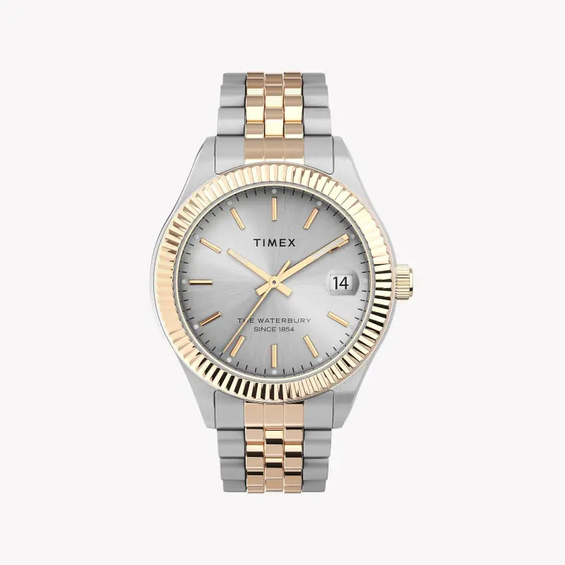 Timex Women's 2T Stainless Steel Watch, Silver Dial | TW2T87000-0