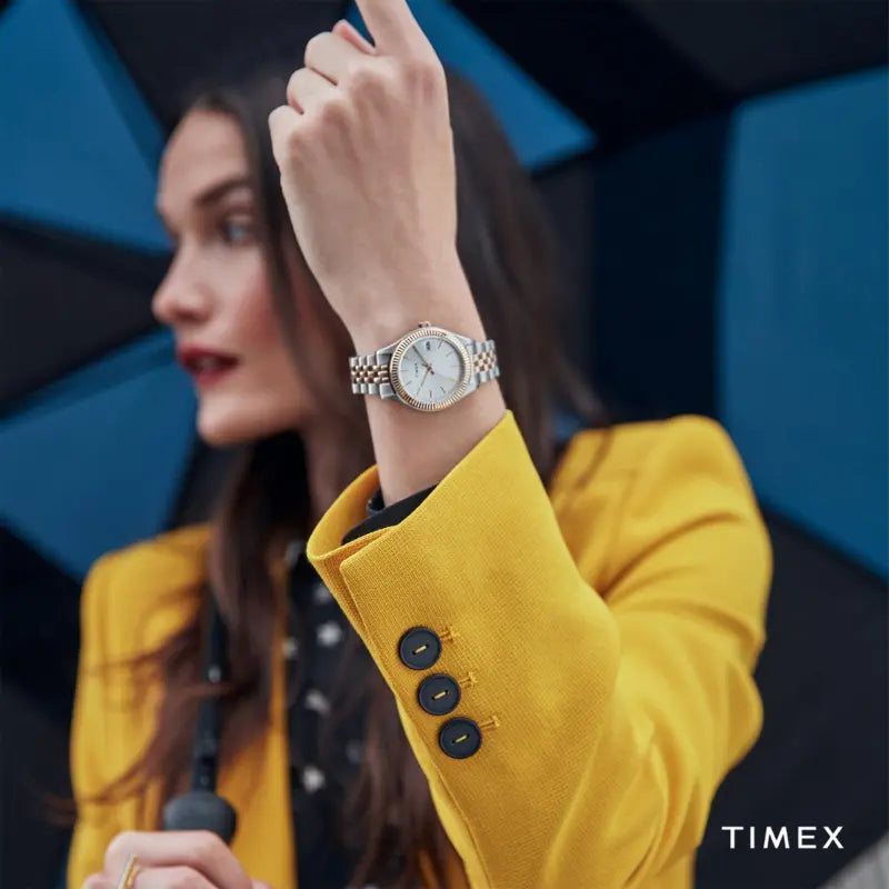 Timex Women's 2T Stainless Steel Watch, Silver Dial | TW2T87000-3