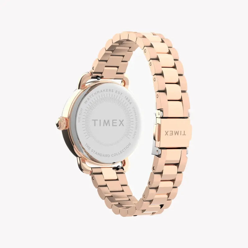 Timex Women's Rose Gold Stainless Steel Watch, Silver Dial | TW2U14000-3