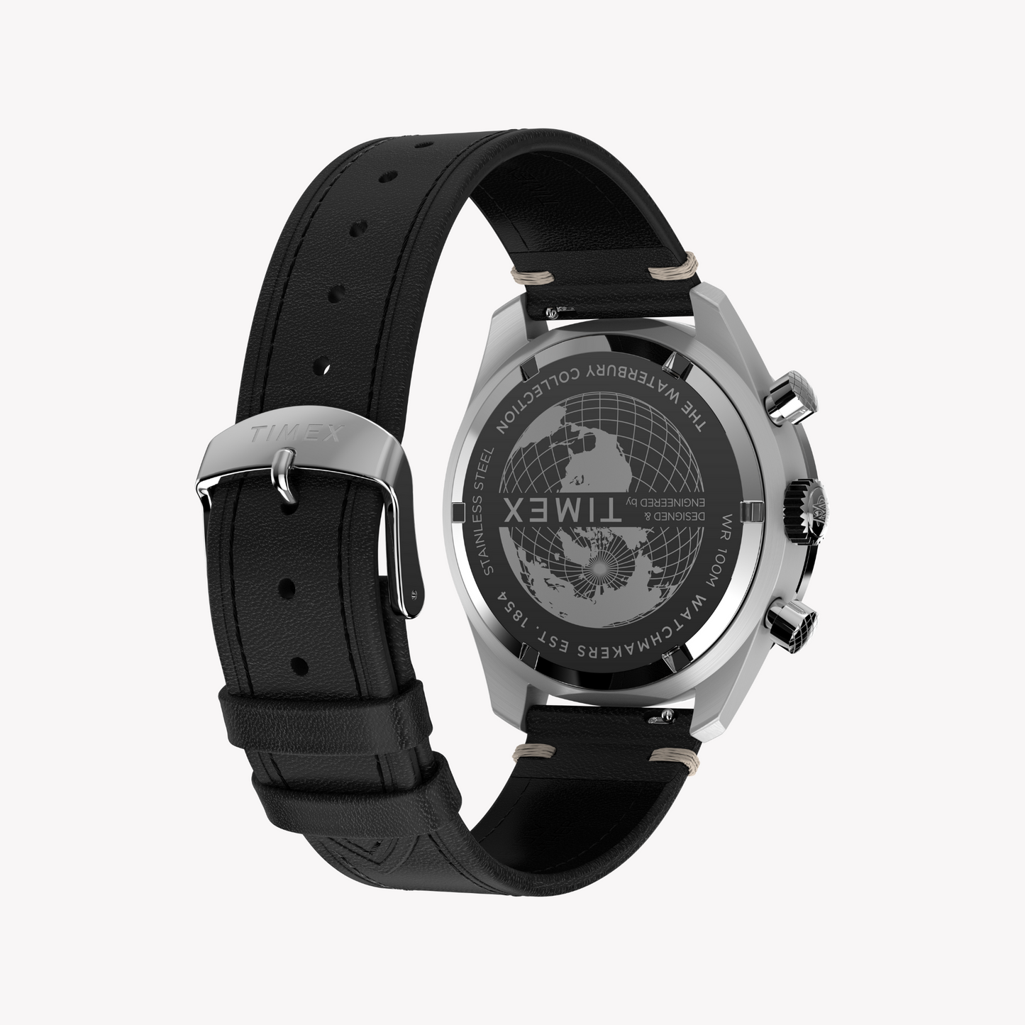 TIMEX Men's Steel/Blue, Leather/Black | TW2Y18600-2