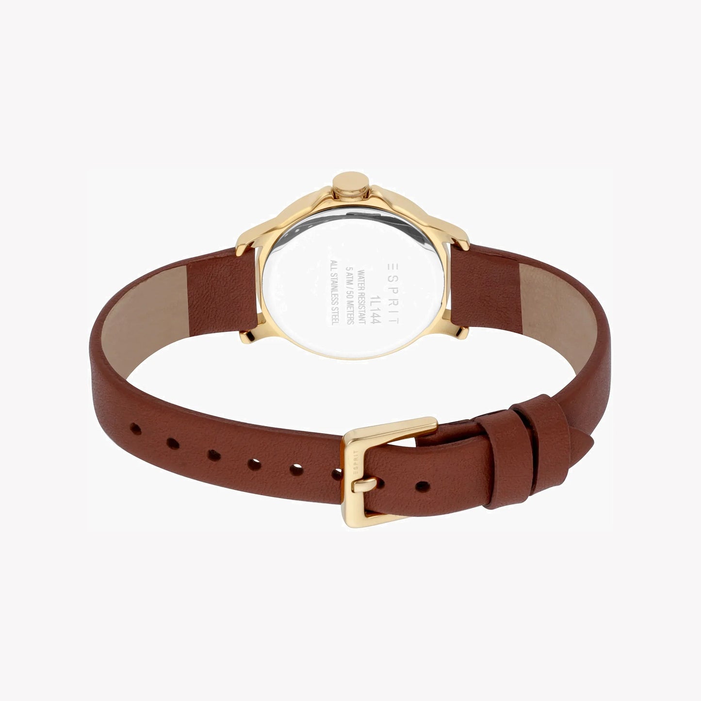 Esprit Women's Brown Leather Watch, Silver Dial | ES1L226M0045-2