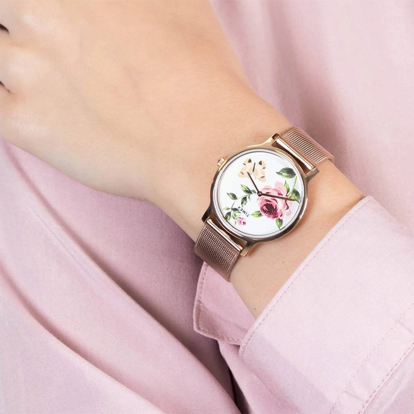 Timex Women's Rose Gold & Pink Watch, Brass Case | TW2U19000-4