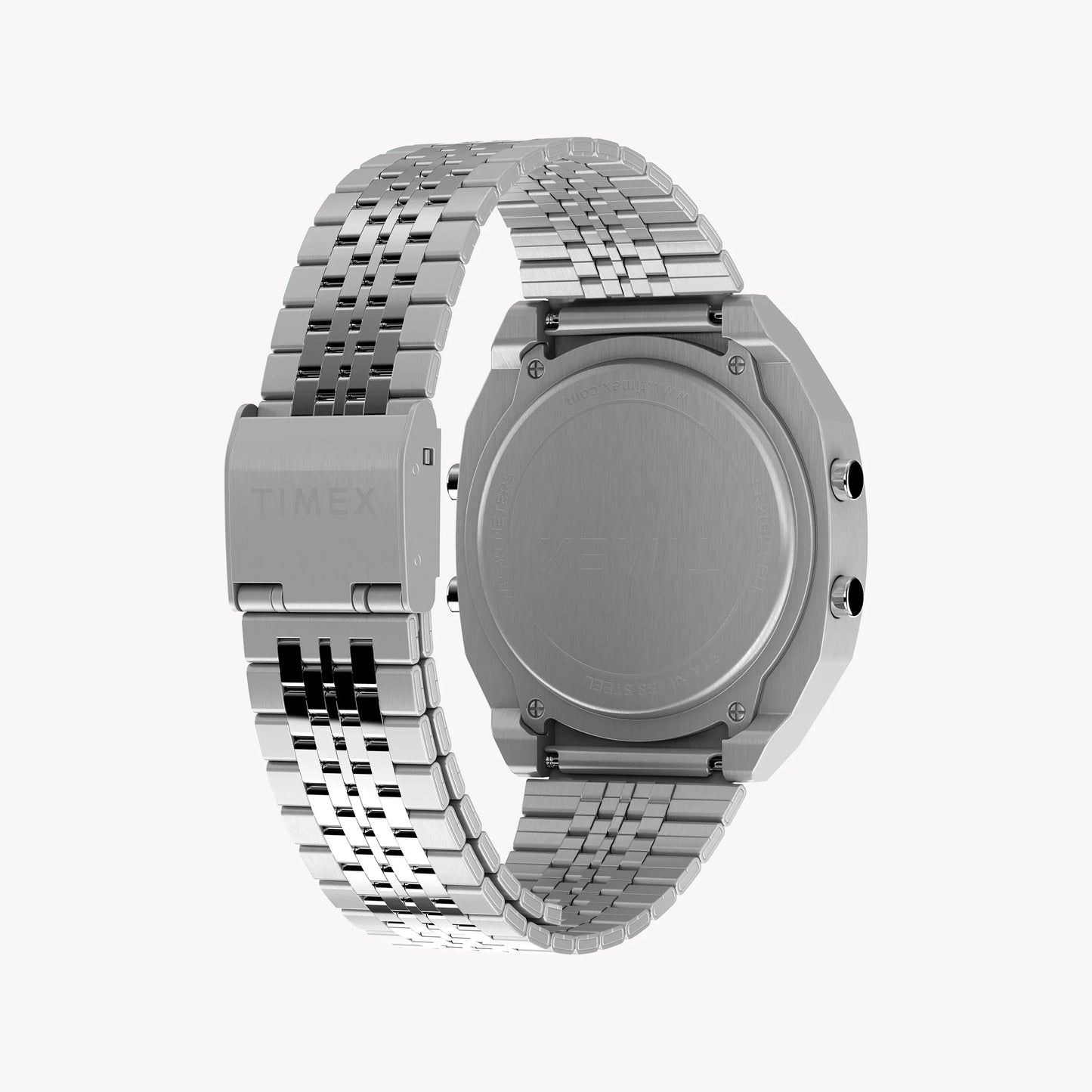 Timex Unisex Stainless Steel Black Lens Watch, Silver | T80-1