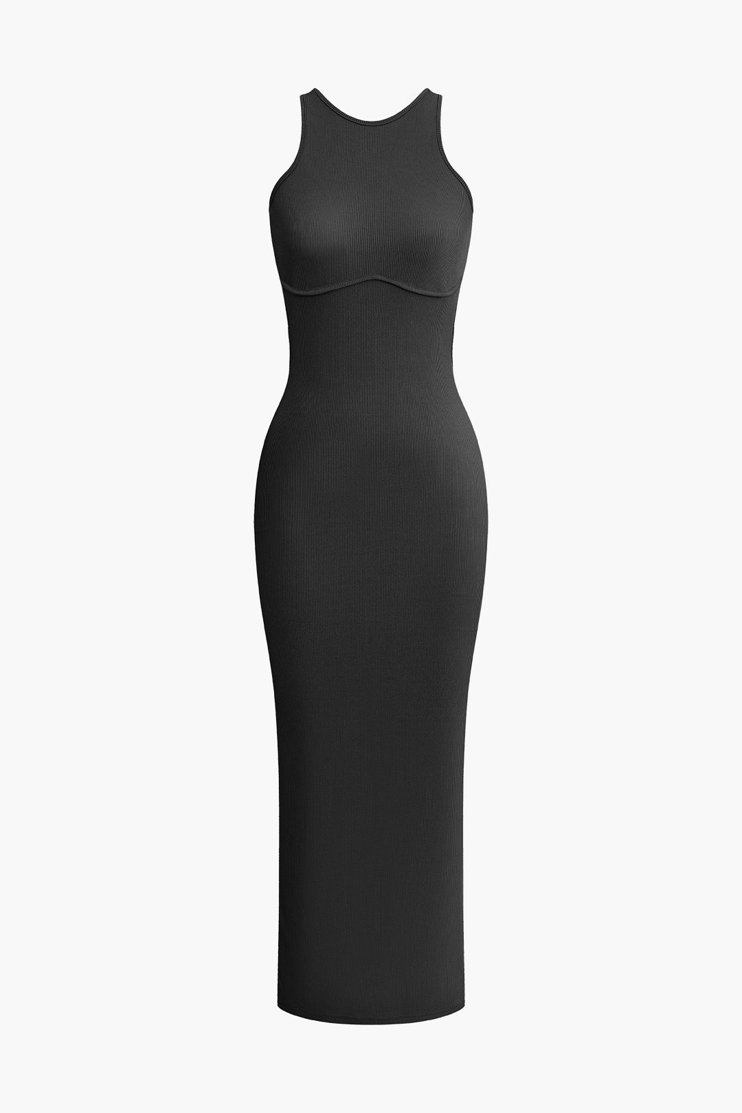 Cross backless split midi dress-5