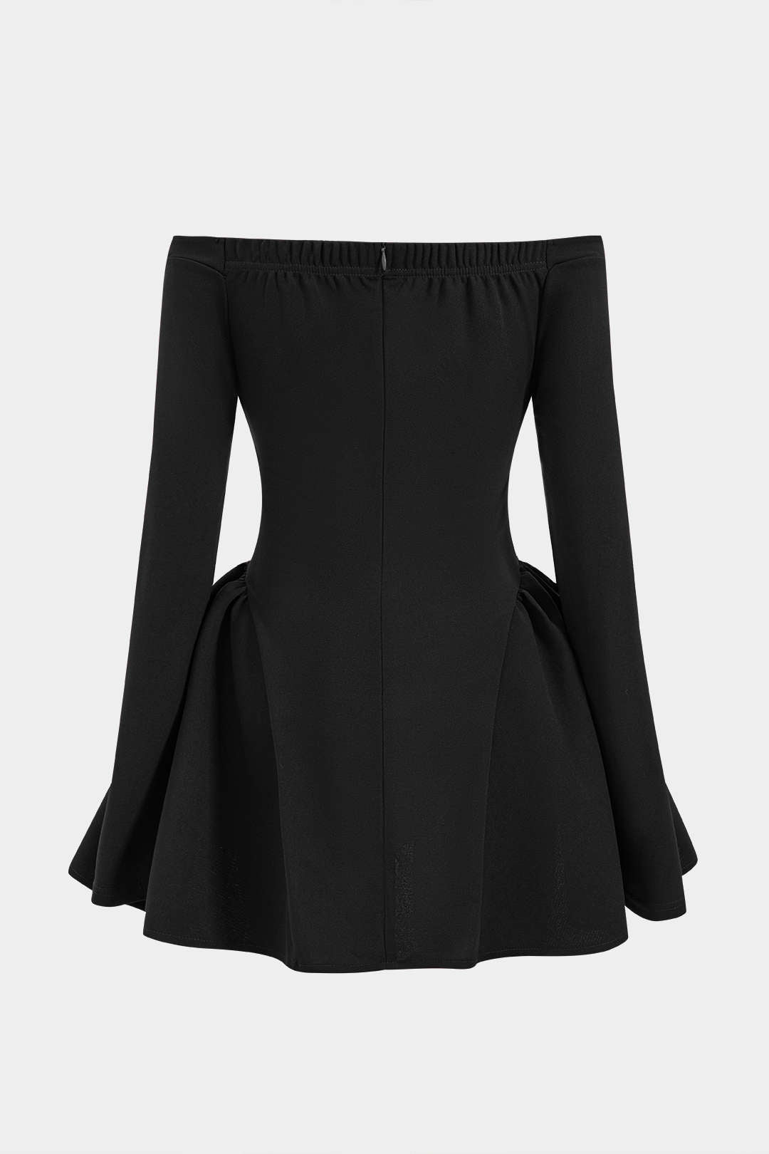 Off Shoulder Long Sleeve Mini Dress-3