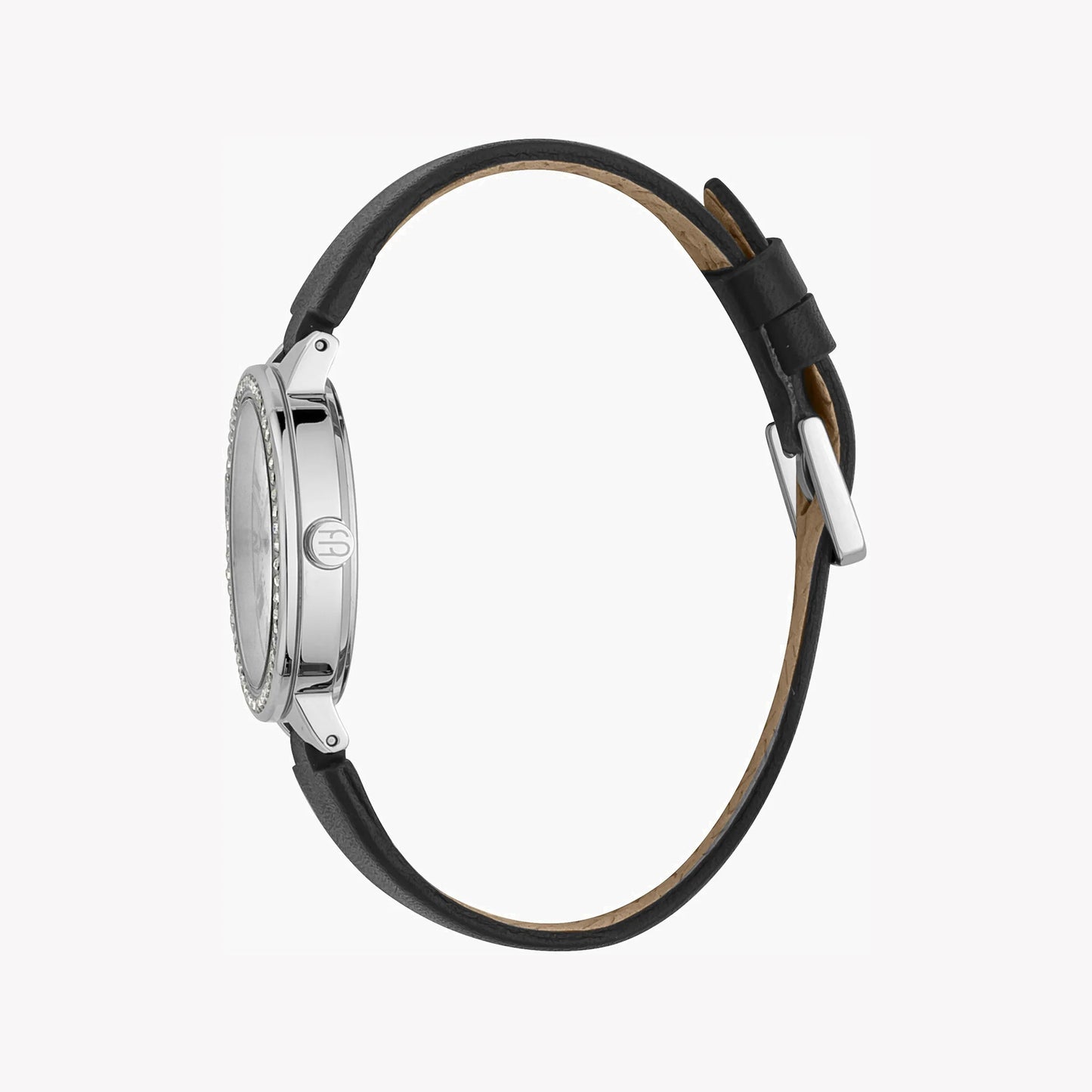Esprit Women's Black Leather Watch, Silver Dial | ES1L145M0025-1