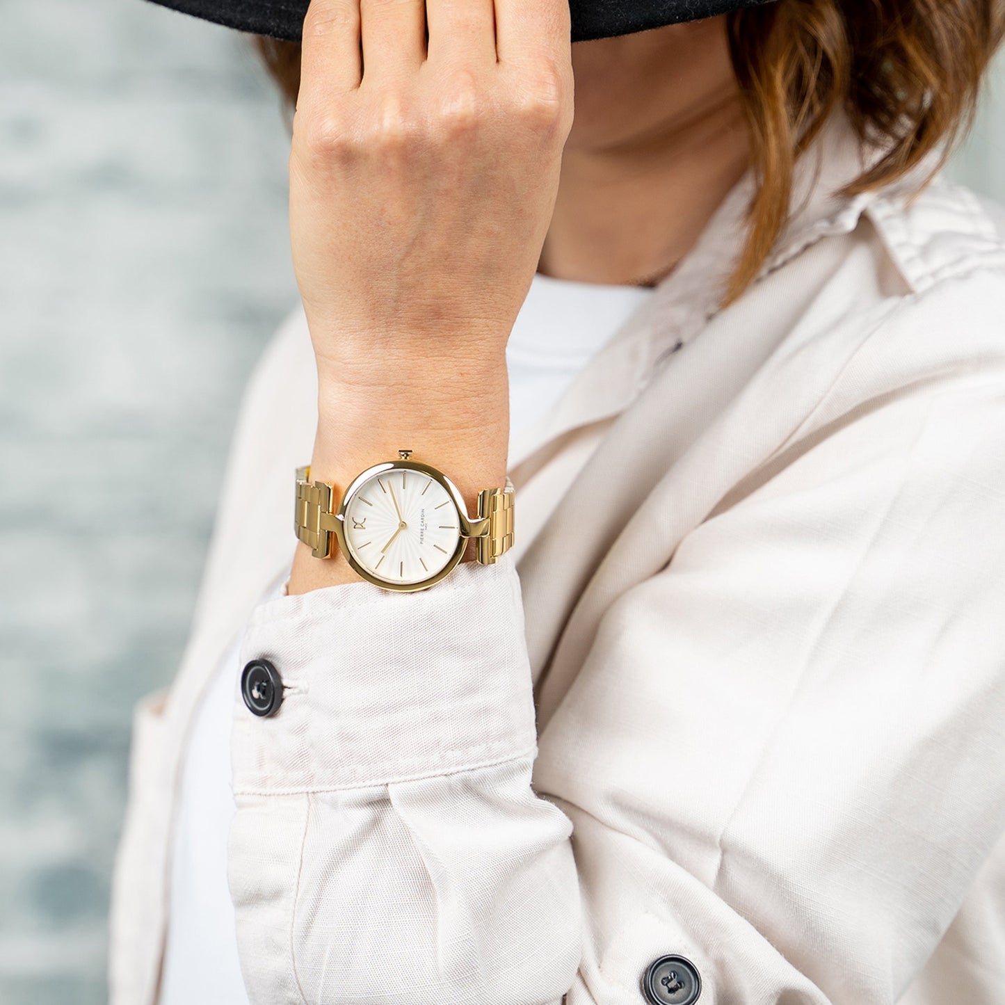 Pierre Cardin Women’s Gold Stainless Steel Watch, White Dial | CMD.3513-4