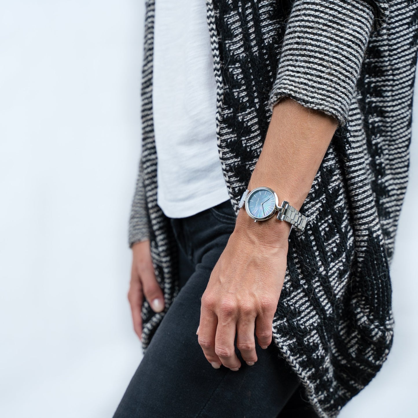 Pierre Cardin Women's Silver Watch, Black Mother of Pearls | CMD.3541-1