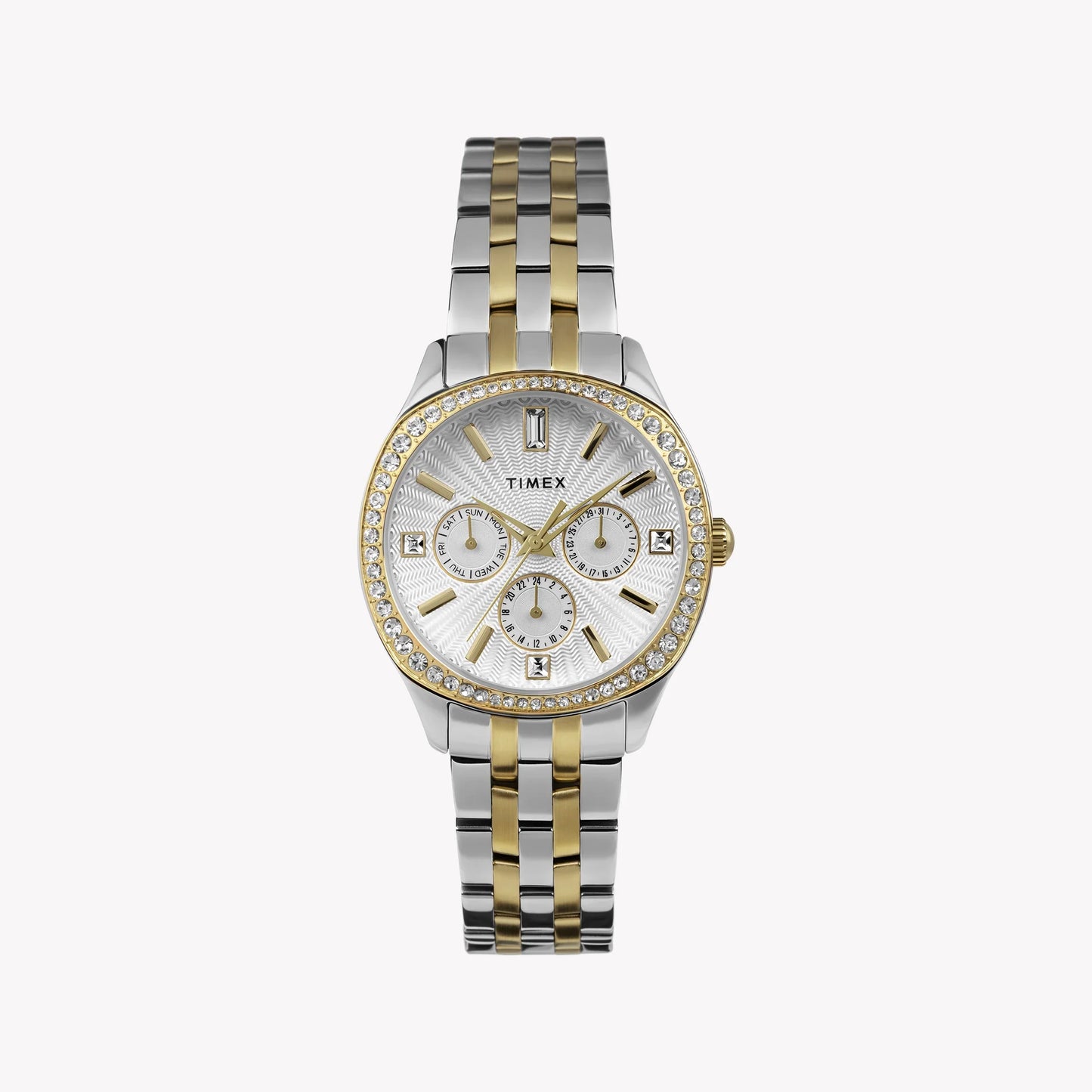 Timex Women's Two-tone Watch, Silver Dial | TW2W17900-0