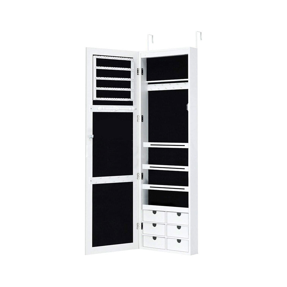 Wall mirror jewelry holder with lighting-1