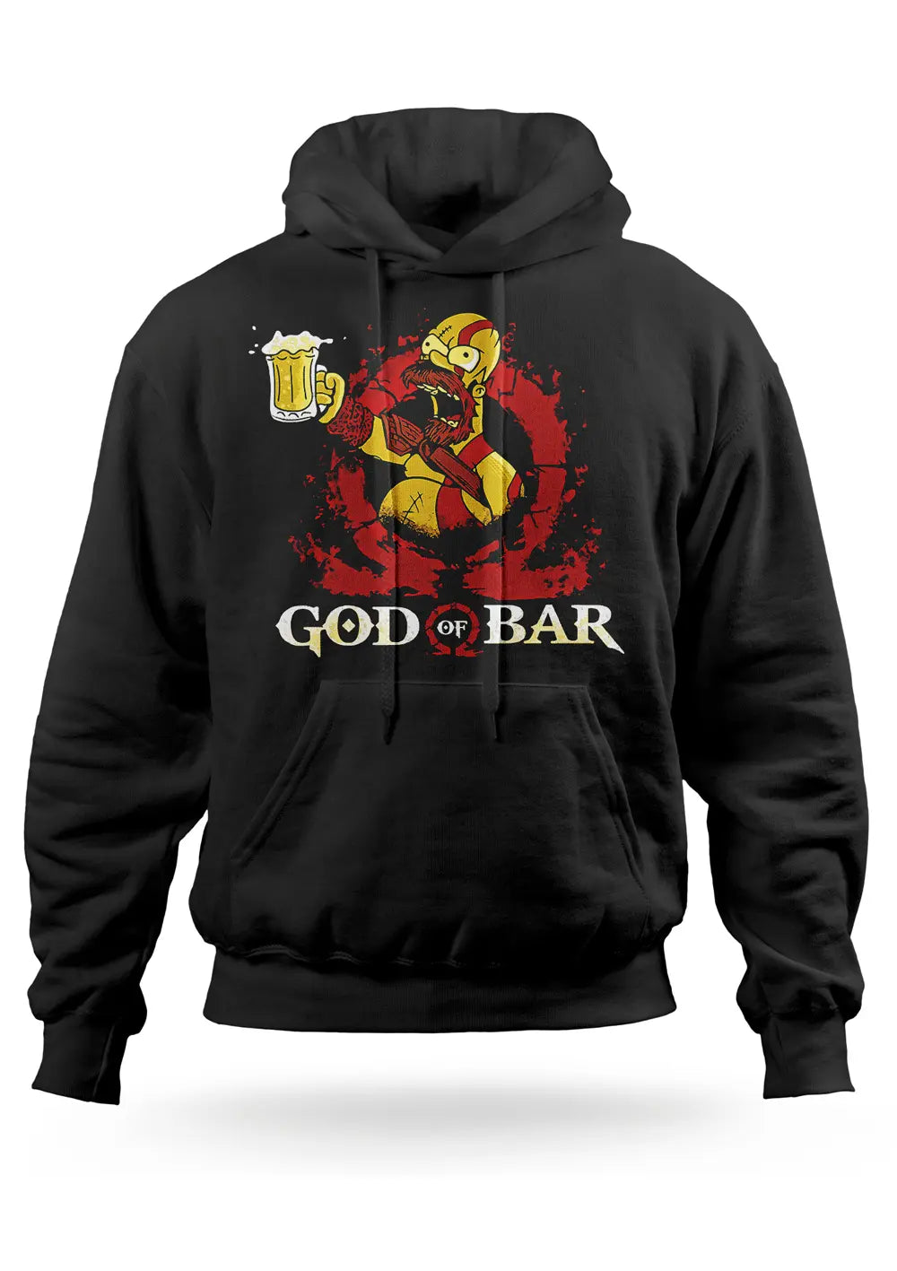 Felpa Con Cappuccio Homer Simpson God Of Bar-0