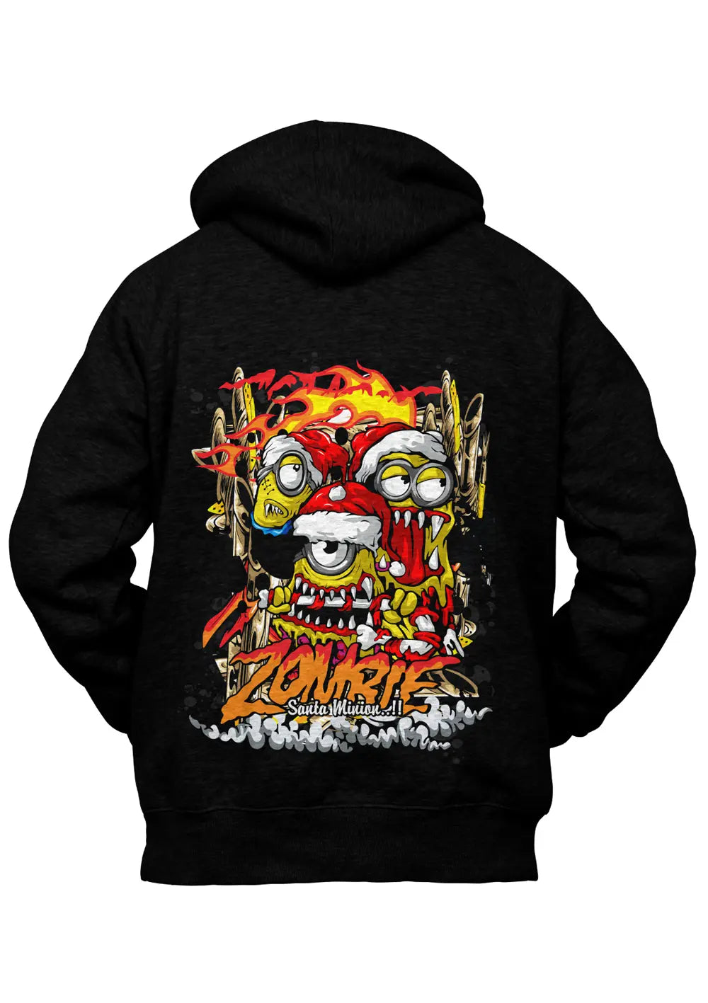 Felpa con Cappuccio Minions Santa Claus Zombie Style-0