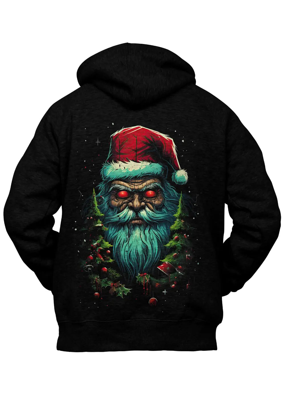 Felpa con Cappuccio Retro Babbo Natale Cattivo-0