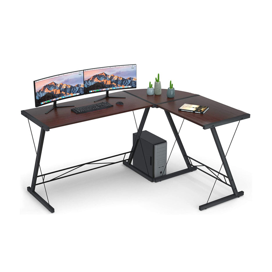 L-shaped desk-dark brown-2