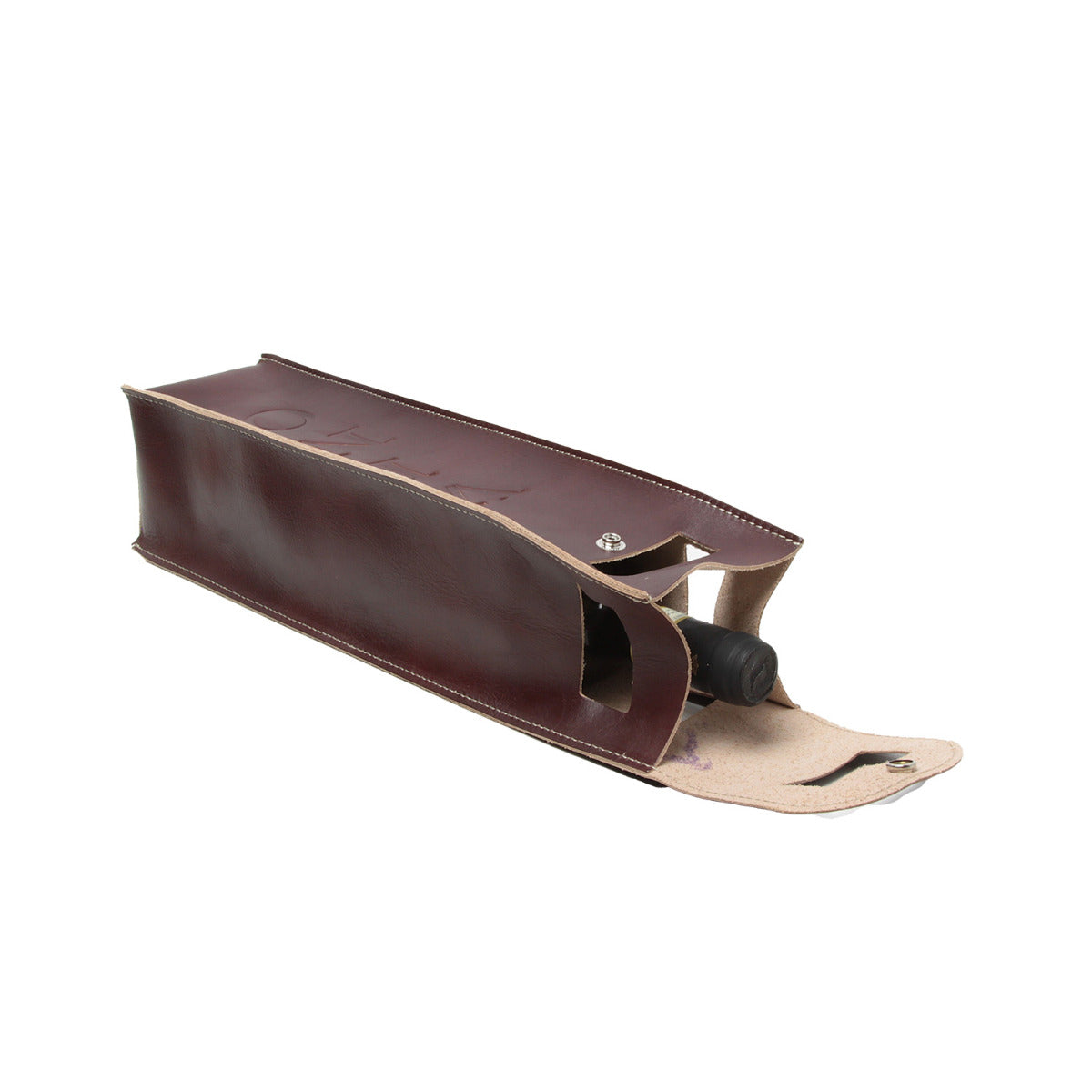 Leather wine holder - brown-1