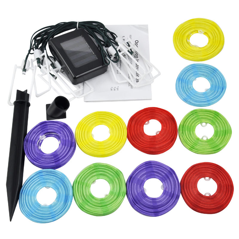 10-piece colorful solar lantern string-1