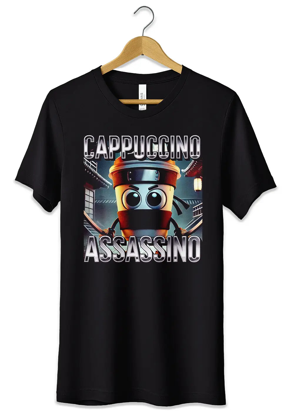 T-Shirt Maglietta Assassino Cappuccino TikTok Italian Brainrot-0