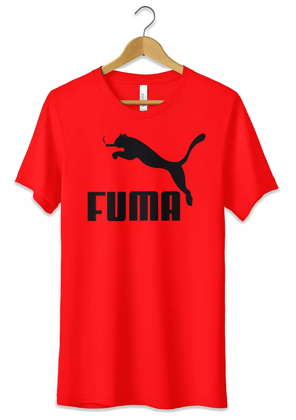 T-Shirt Divertente Fuma Maglietta Logo Fake Puma Ironico-0