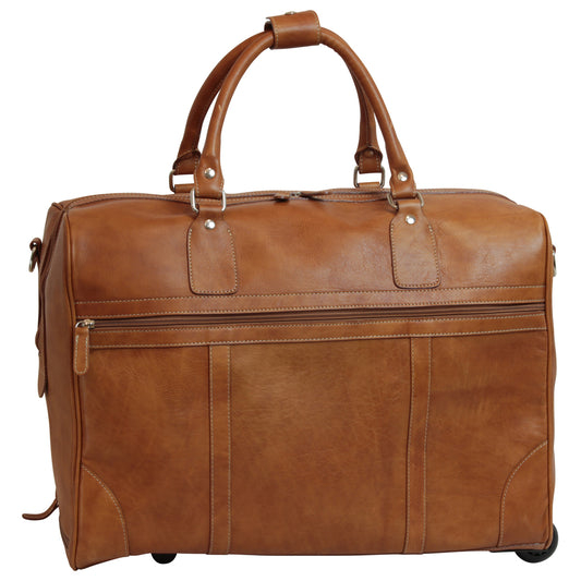 Oiled Calfskin leather duffel bag - Colonial Brown-0