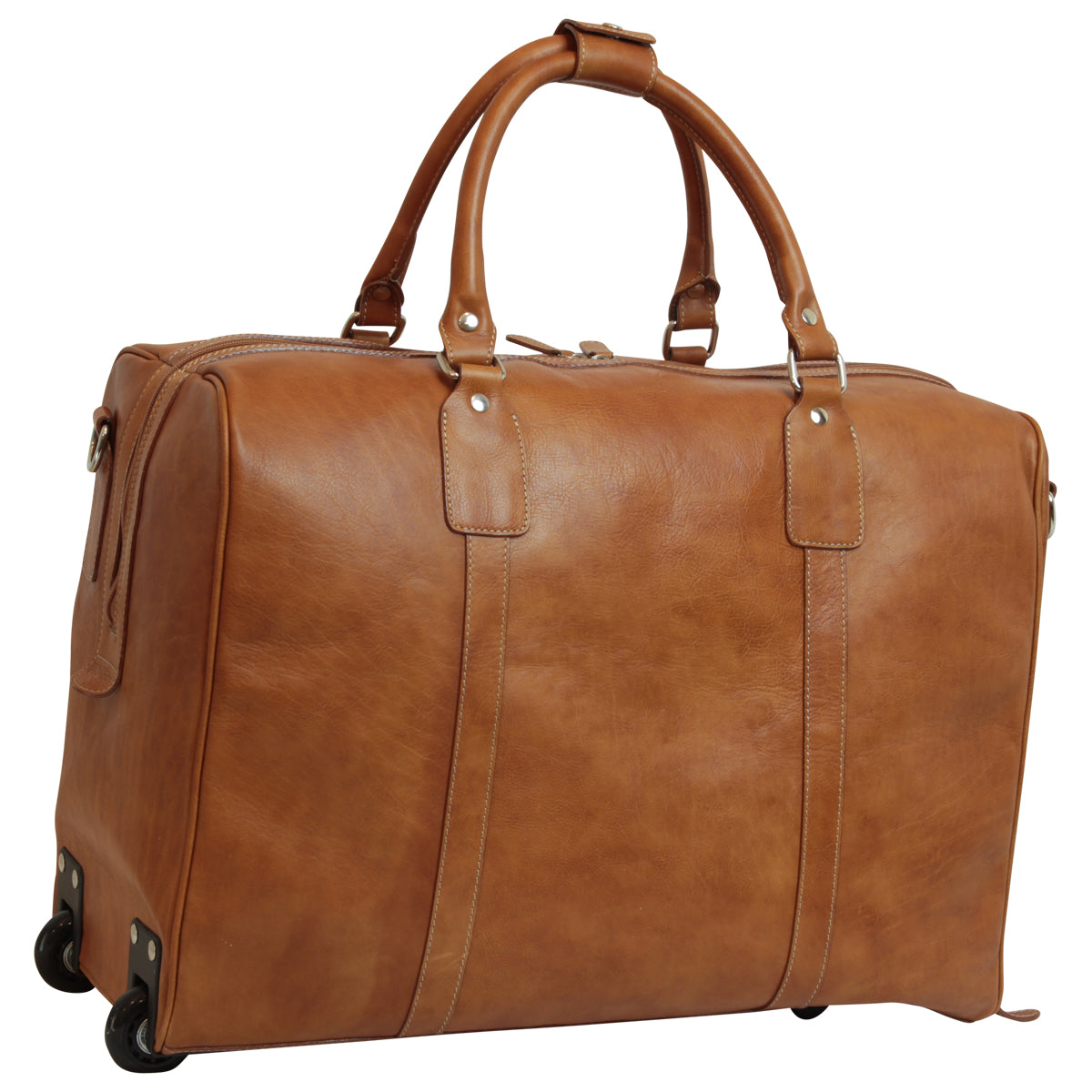 Oiled Calfskin leather duffel bag - Colonial Brown-1