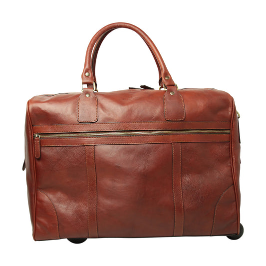 BUFFALO LEATHER DUFFLE BAG-Mahogany Brown-0