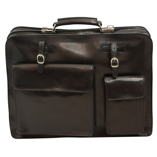 Leather Briefcase - Black-0
