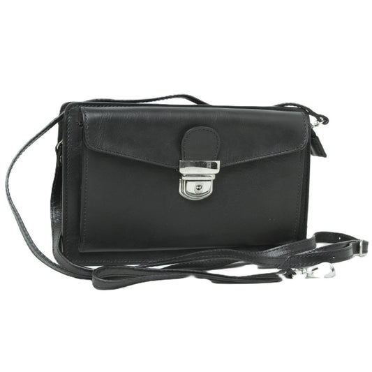 Full grain leather Clutch  - black-0