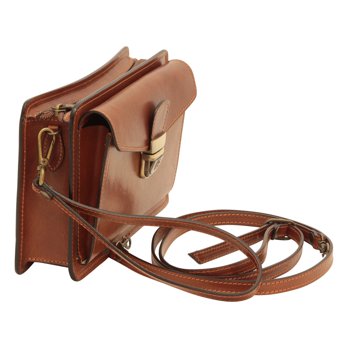 Leather Hand Bag - Brown-1
