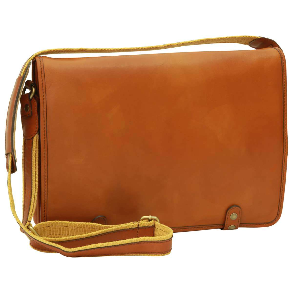 Calfskin Nappa Messenger Bag - Gold-0