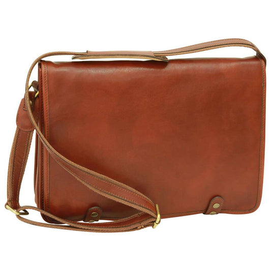 Calfskin Nappa Messenger Bag - Mahogany Brown-0
