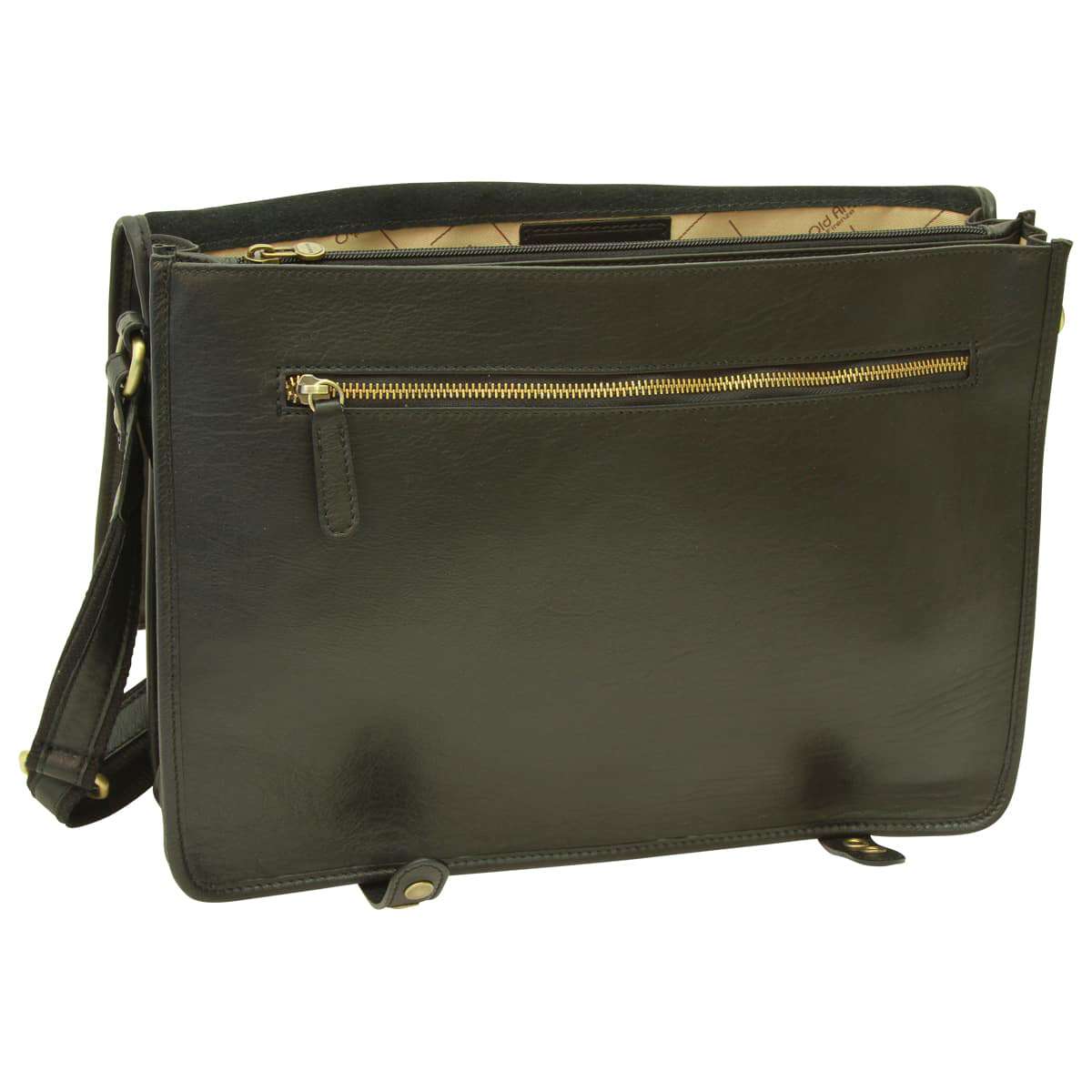 Calfskin Nappa Messenger Bag - Black-1