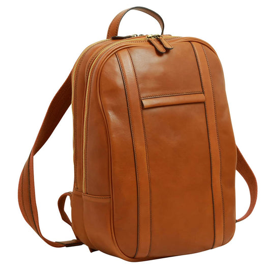 Soft Calfskin Leather Laptop Backpack - Gold-0