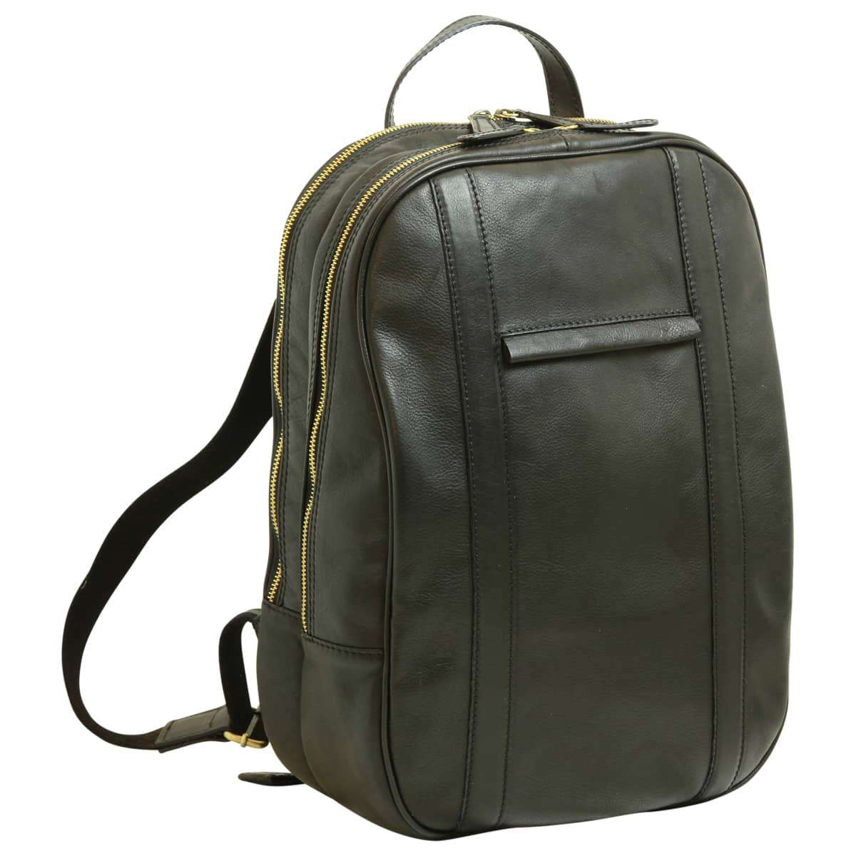 Soft Calfskin Leather Laptop Backpack - Black-0