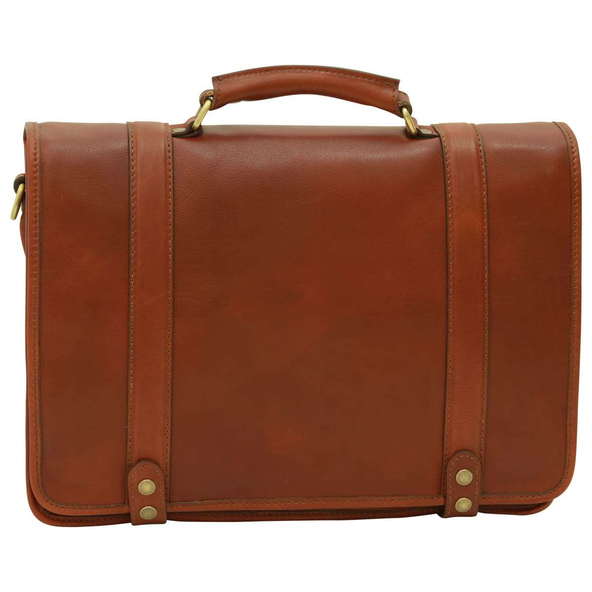 Calfskin Nappa leather briefcase - Mahogany Brown-0