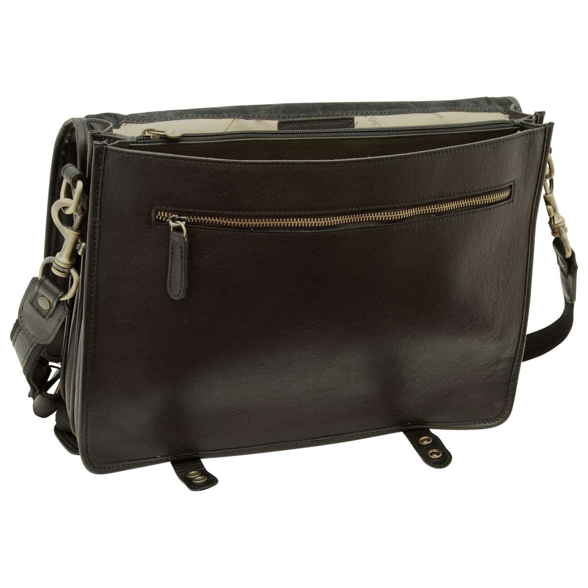 Calfskin Nappa leather briefcase - Black-1