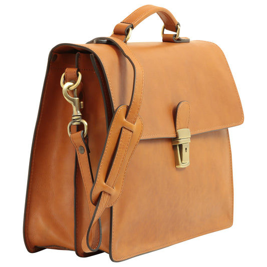 Leather Laptop Briefcase - Brown Colonial-0