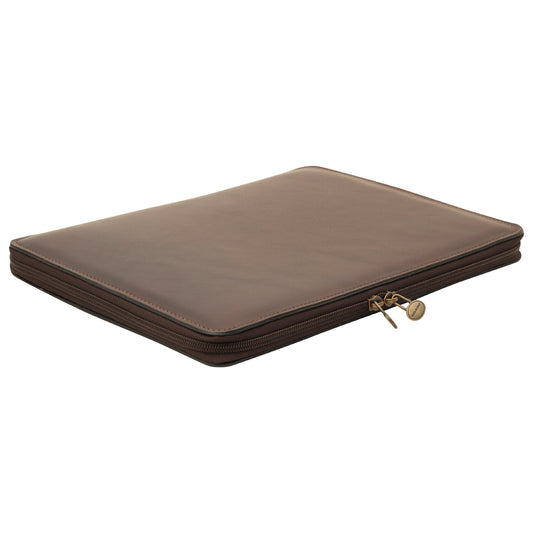 Cowhide leather portfolio - Dark Brown-0