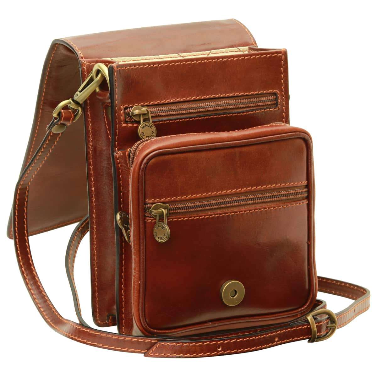 Leather Shoulder Bag- Brown-1
