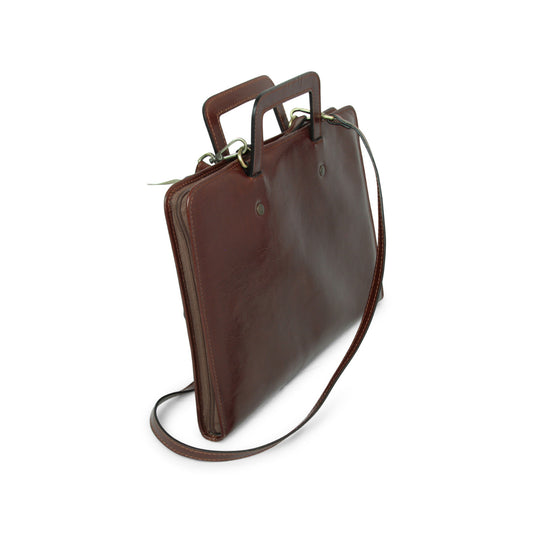 Full grain leather folder - brown-0