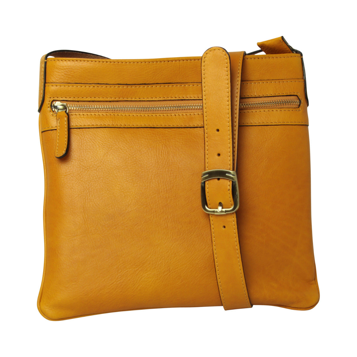 Leather Hip bag - yellow ocher-0