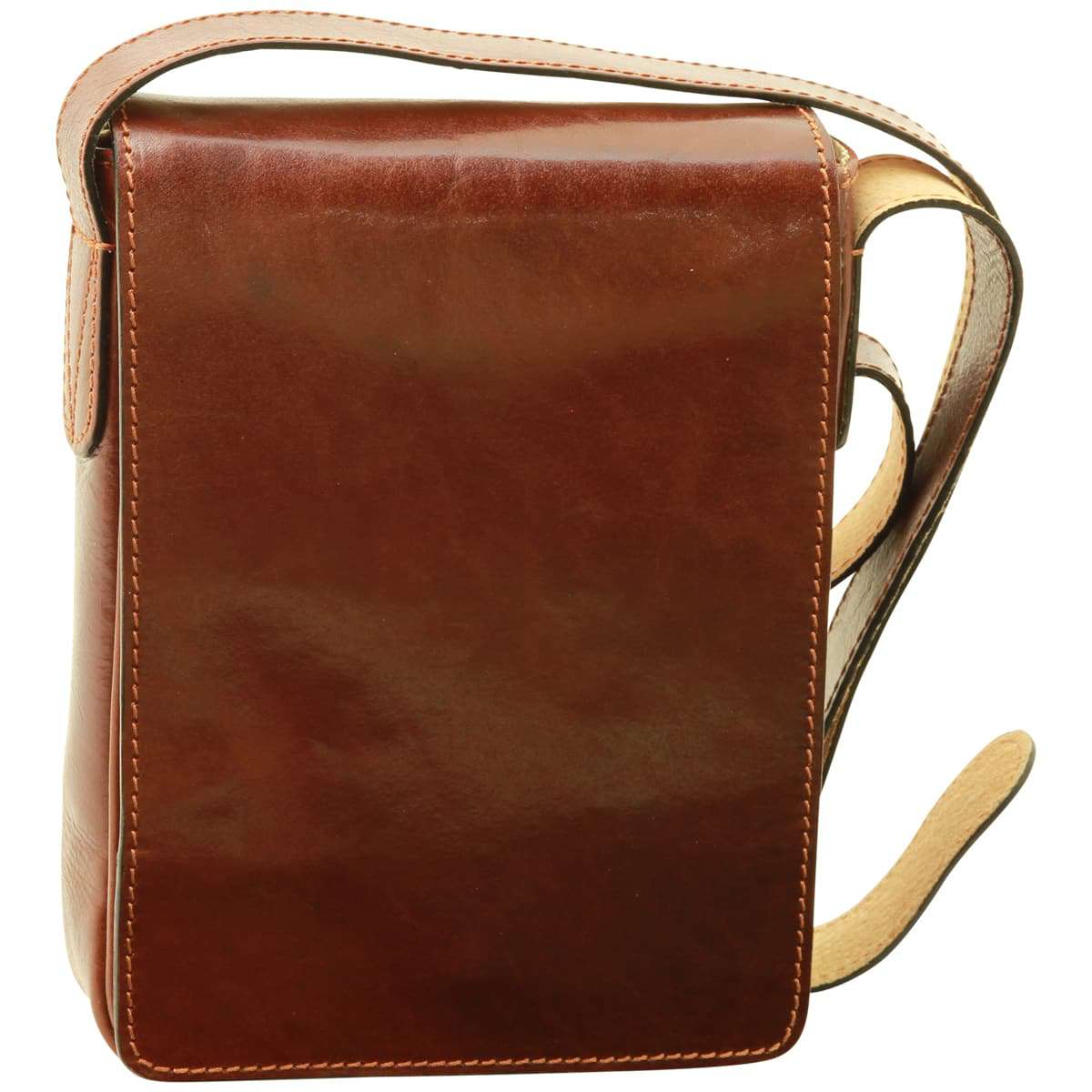 Cowhide leather cross body bag - Brown-0