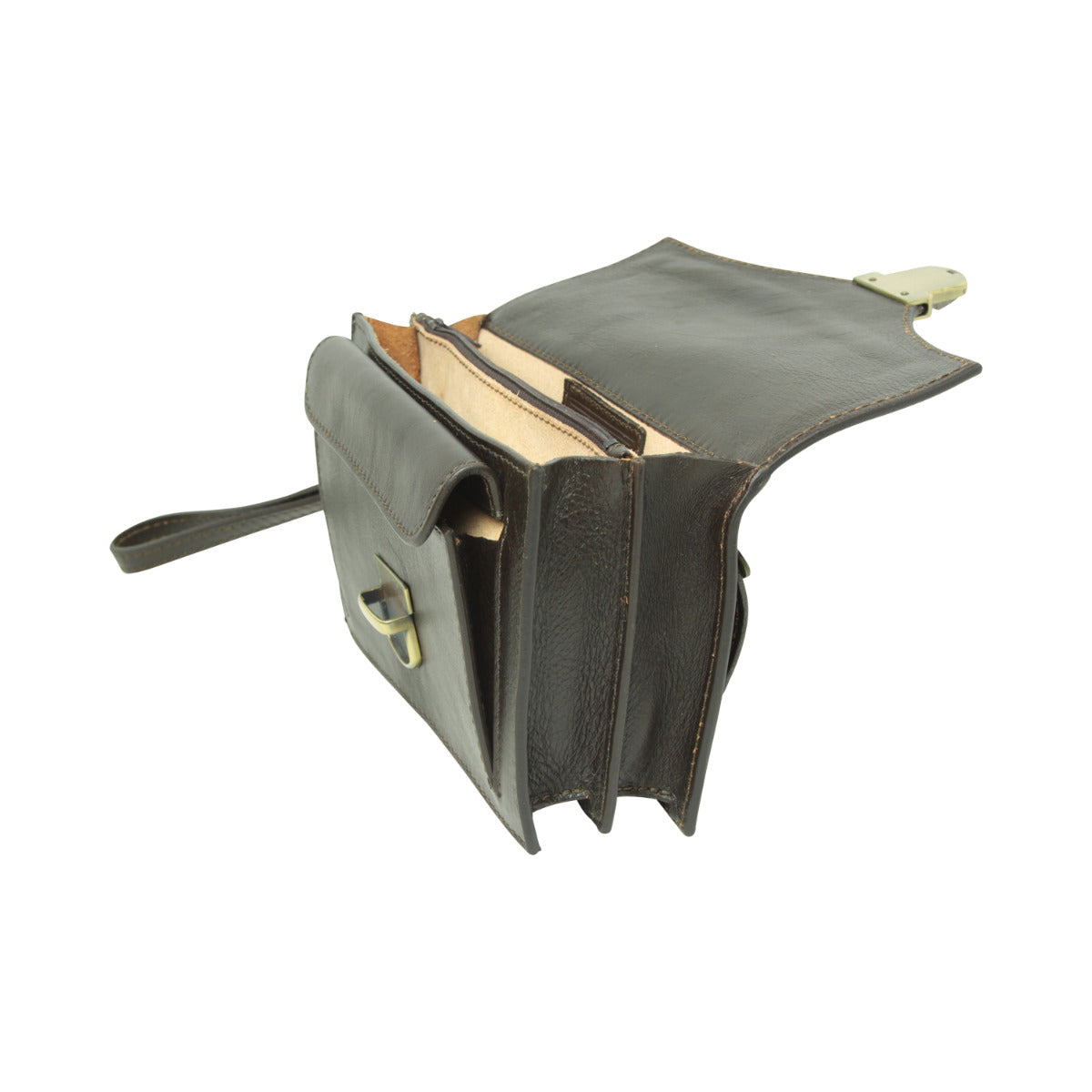 Leather clutch - dark brown-1