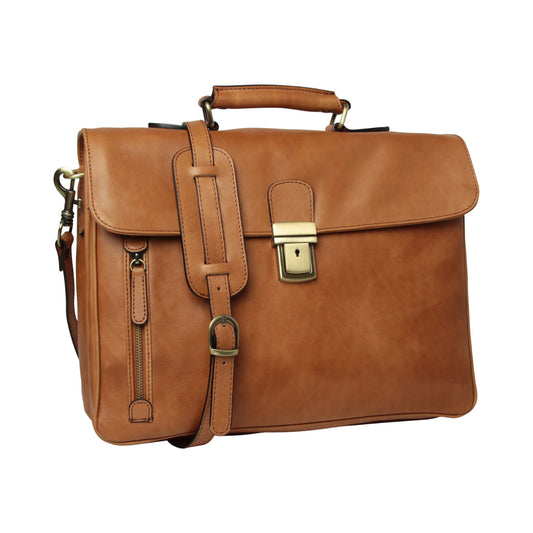 Full grain leather briefcase - gold-0