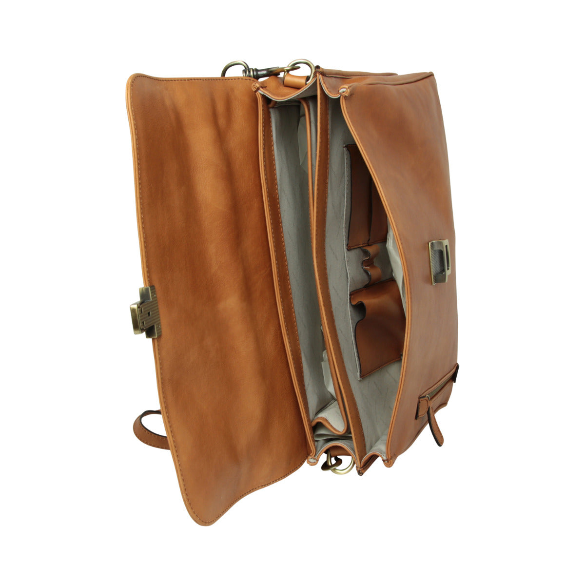 Full grain leather briefcase - gold-1