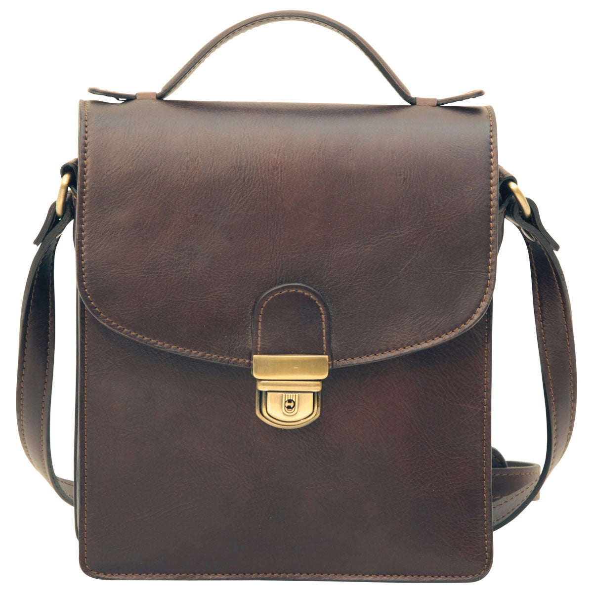 Classica II Leather Satchel - Dark Brown-0