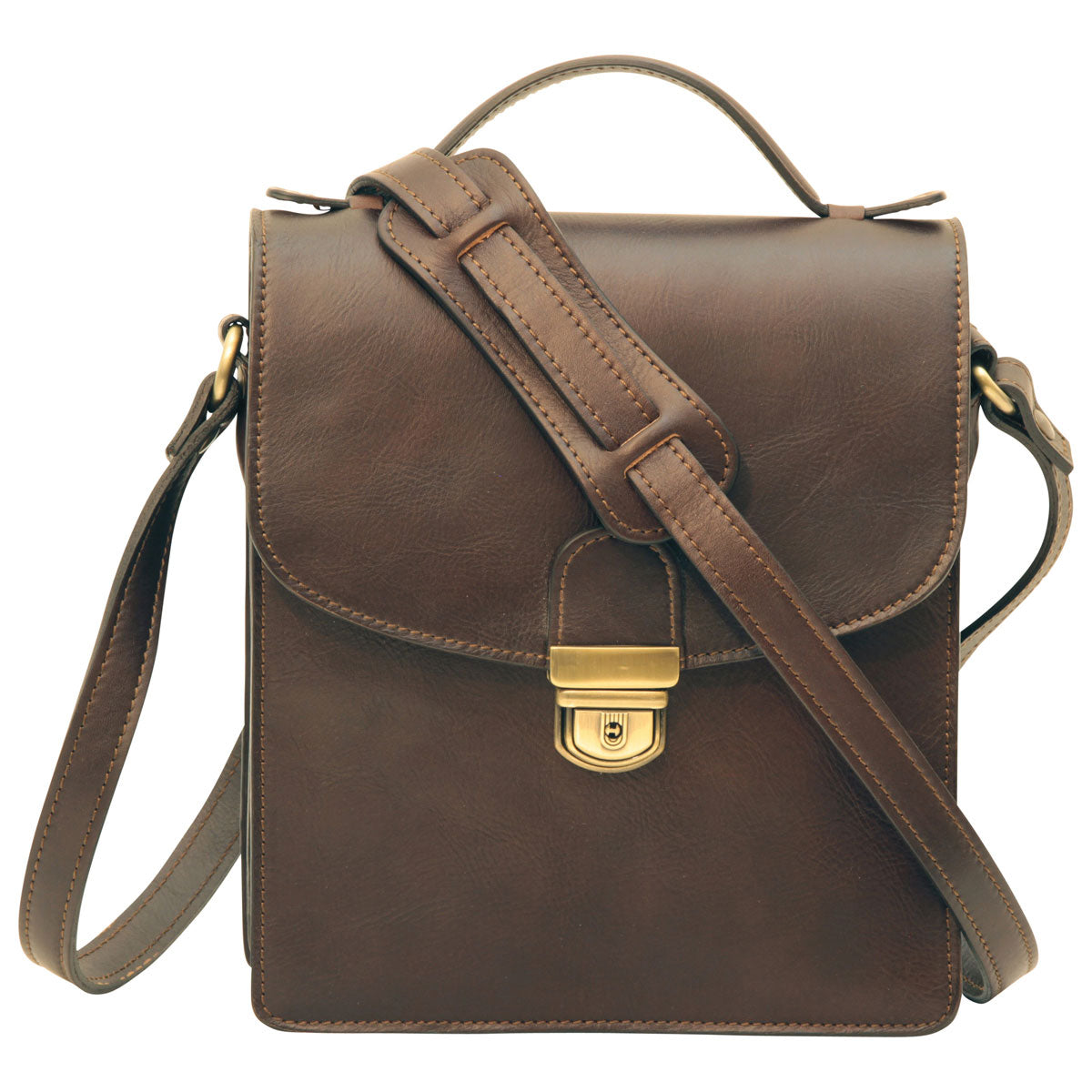 Classica II Leather Satchel - Dark Brown-1