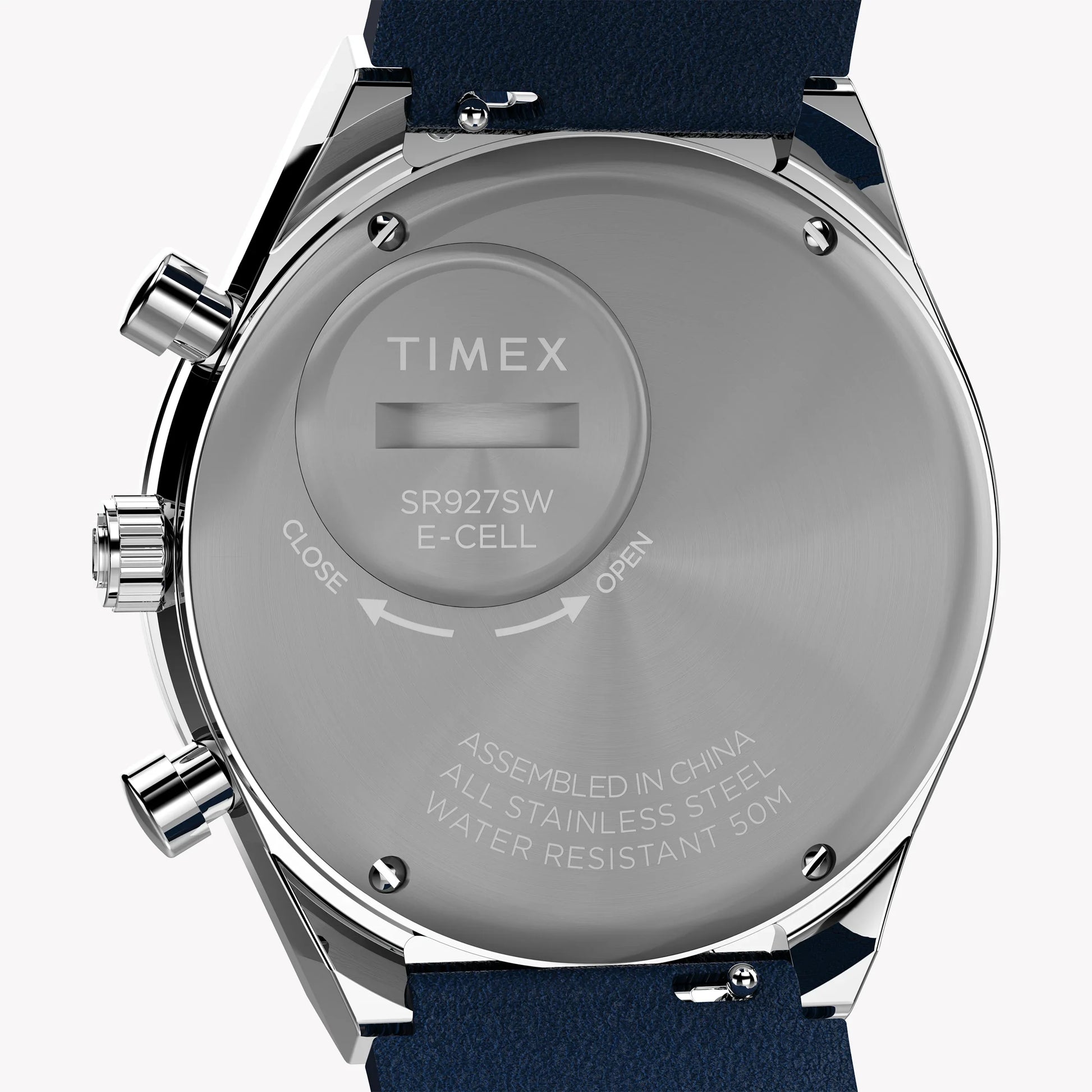 Timex Men's Blue Leather Chrono, Stainless Steel | TW2W51700-3