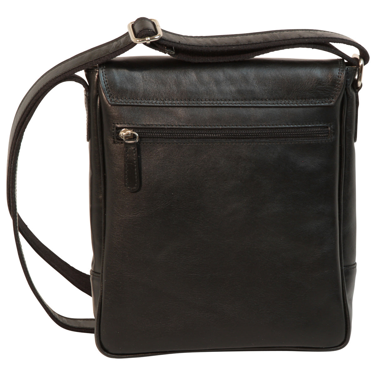 Leather Satchel Bag for I-Pad - Black-1
