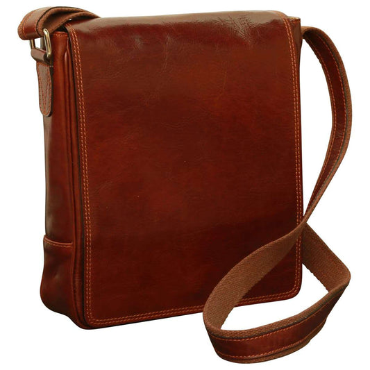 Leather Satchel Bag for I-Pad - Brown-0